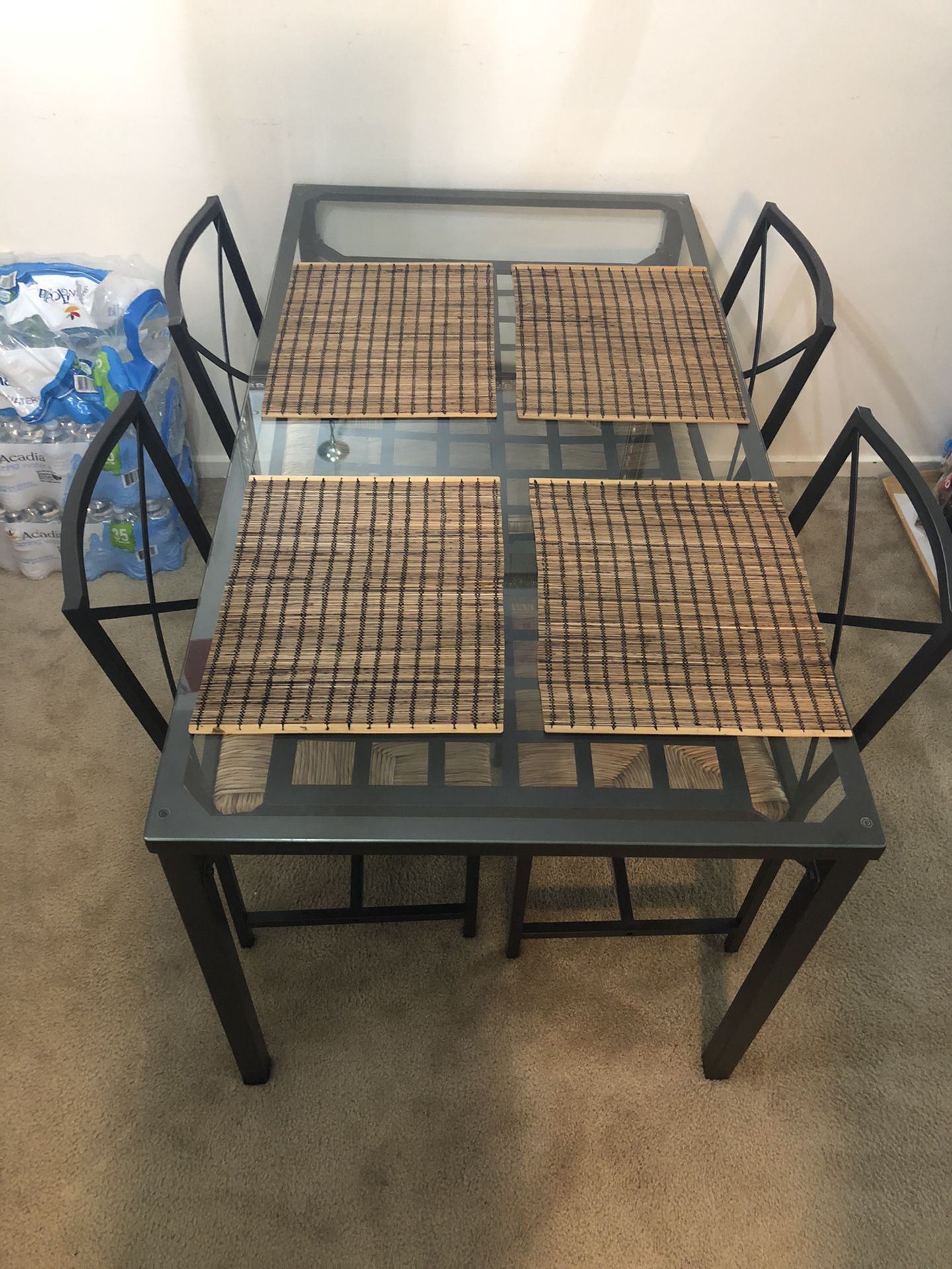 Ikea Dinning Table With Chairs & Table Mats