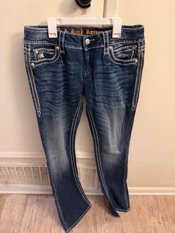 Rock Revival Molly Bootcut Jeans Size 30 – Embellished Fleur-de-Lis Y2K