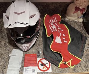 Size S: LS2 Blaze Gloss White Motorcross Helmet MSRP $150.00 WORN ONCE 2 HOURS