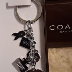 Coach breast cancer awareness charm Keychain