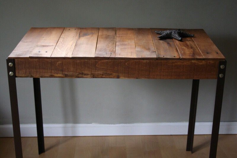 Reclaimed Wood Desk with Angle Iron Legs
