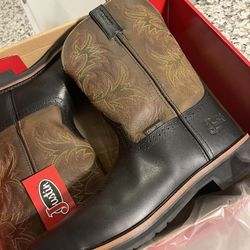 Brand New Black Justin Boots Composite Toe Size 14D Mens 