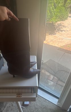 brown pu leather boots