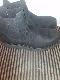 Fairly Used Mens 10.5  Brunt Brand Black Work Boots