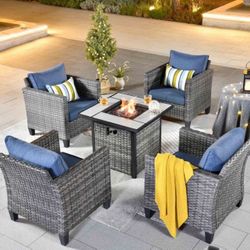 Brand New Patio Outdoor Furniture Set With Fire Pit