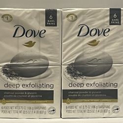 Dove Deep Exfoliating Bar Soap 6 ct (Pack Of 2)