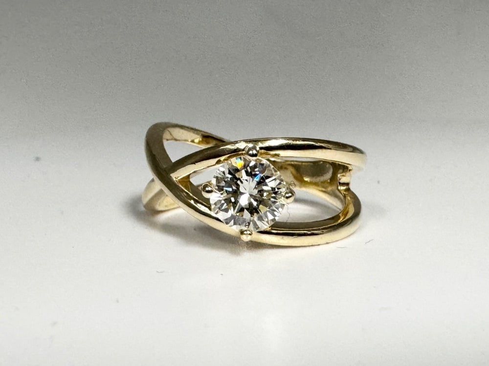 Ladies .80ct Diamond Solitaire 14k Yellow Gold Ring Size 7 11053211