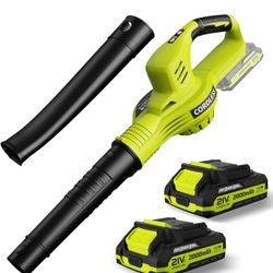 Leaf Blower Cordless - 21V Powerful Electric Leaf Blower with 2 Batteries and Charger,