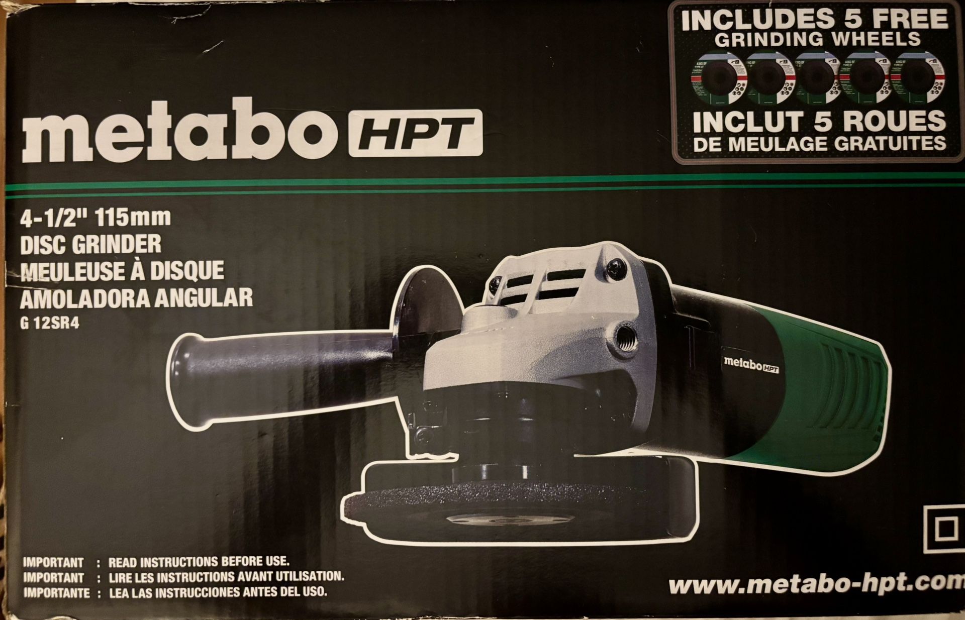 *NEW*Disc Grinder 4-1/2” Metabo HPT