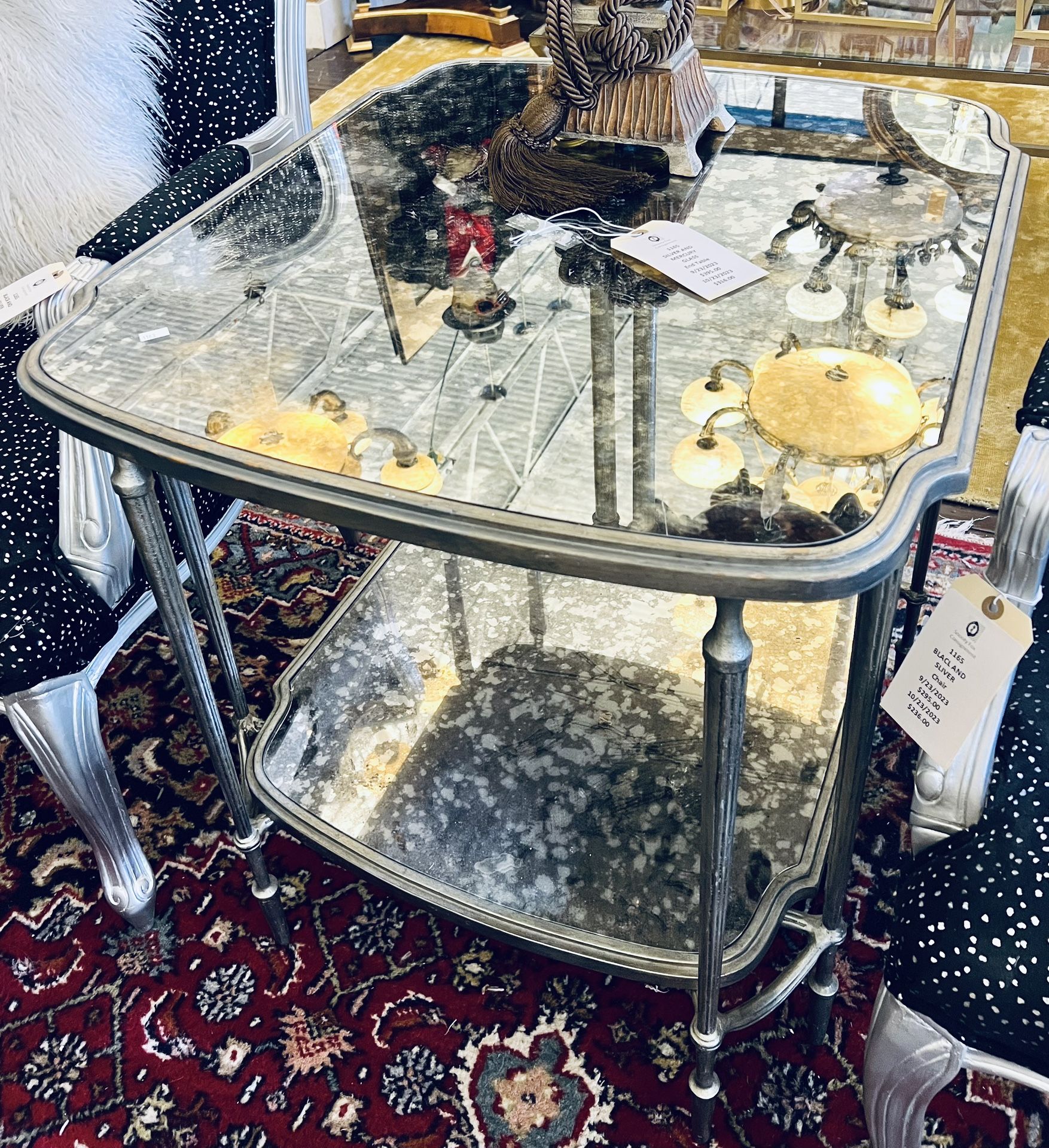 Silver And Mercury Glass End Table - 80% OFF OFFER!!!