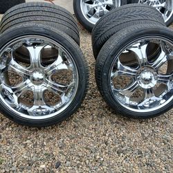 RIMS 305/35R24....6 LUGS FIT CHEVY SILVERADO YUKON TAHOE SUBURBAN NISSAN TITAN DENALLI NISSAN ARMADA TOYOTA TACOMA