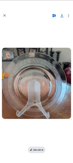 Vintage Macbeth -Evans Depression Pink Leaf Pattern Plate set of 7