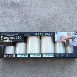 Real Wax Flameless LED Battery Operated Candles 6pk