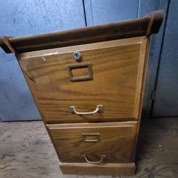 2-DRAWER OAK FILE CABINET