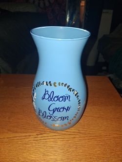 Light Blue Decorative Vase Bloom Grow Blossom