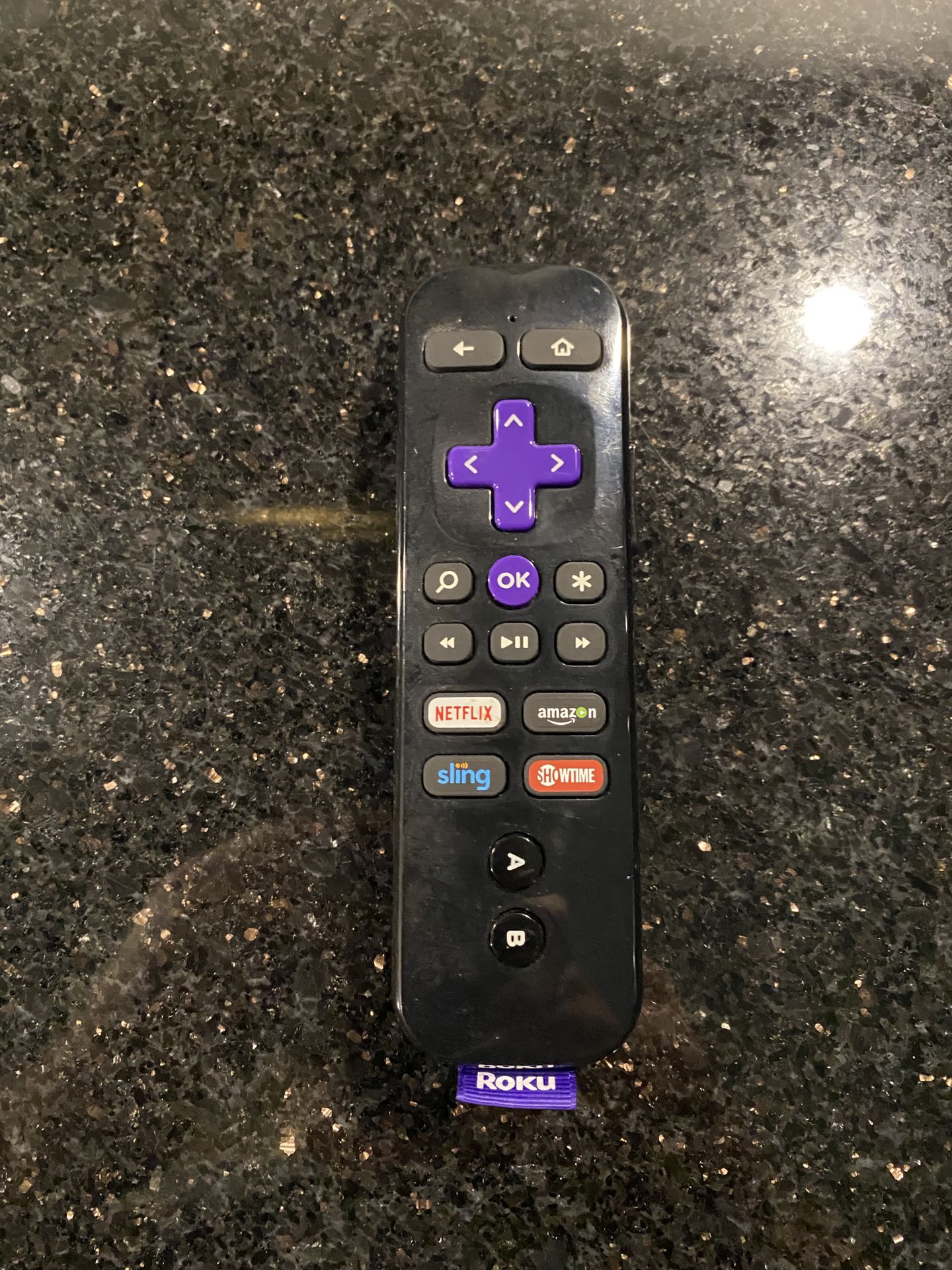 Roku Remote Control with A/B Game Buttons (rare) for Roku Media Streamers 