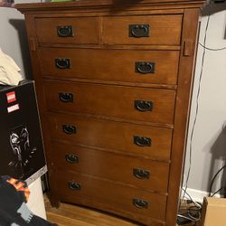 Wood Dresser & Chest Of Drawers