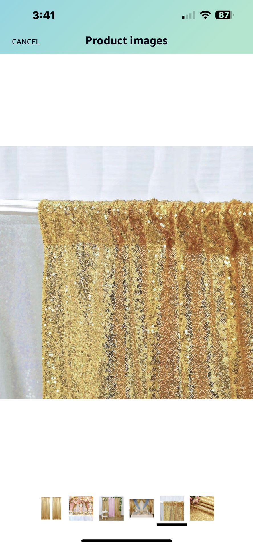 Gold Panel Backdrop Curtains