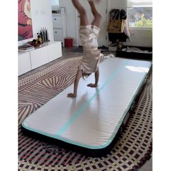 FBSPORT Inflatable Air Gymnastics Mat Training Mats 4 inches Thickness Gymnastics Tracks for Home