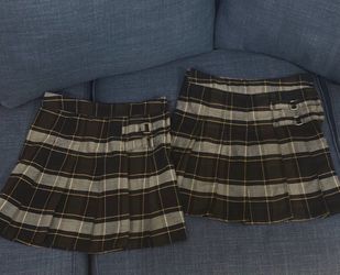 Plaid Pleated Mini Skirts – Set of 2