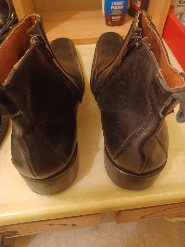 BLACK, Santini Dress Boots/ Size 12  BROWN alfani BOOTS  W/ Zipper  Size 12