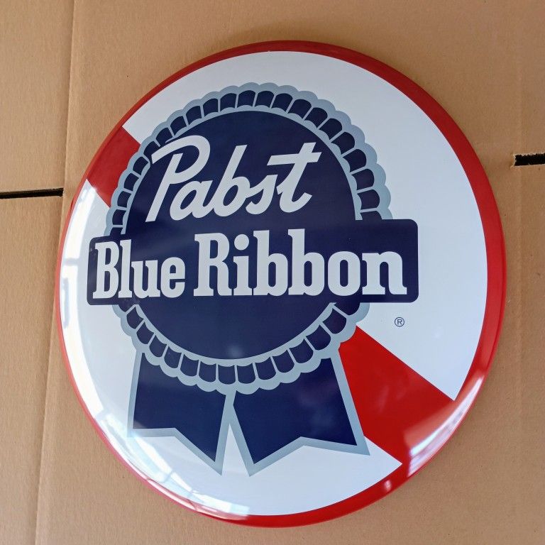 Pabst Blue Ribbon Tin Metal Beer Bar Sign