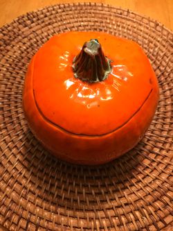 Glazed ceramic pumpkin