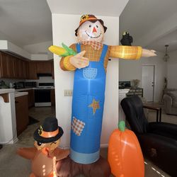 Inflatable Scarecrow & Turkey Decoration  7ft Brand New!! 
