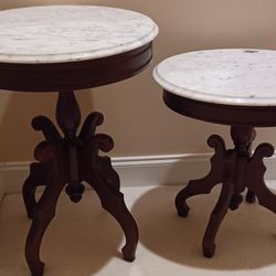 2 Victorian Italian Marble Top Tables