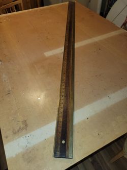 Old Wooden/Brass 72" Measuring Stick