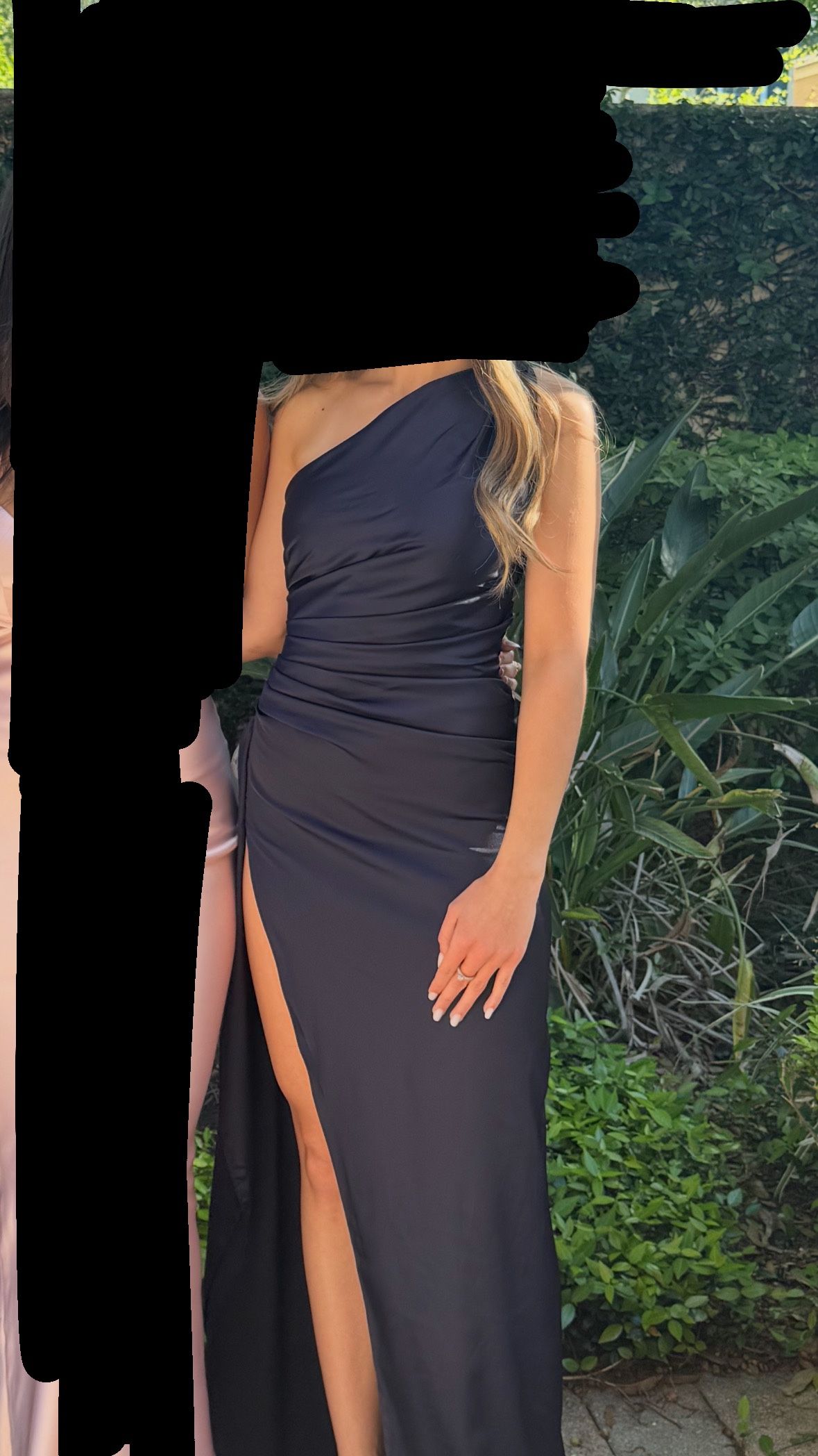 BABYBOO NAVY BLUE ONE SHOULDER MAXI DRESS - www.disolcolor.com