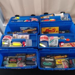 Fishing Tackle Boxes Lot Loaded New 