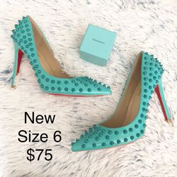 Tiffany Blue Studded Heels Size 6