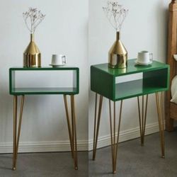 Set Of 2 End Table Green