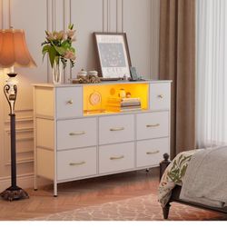 White Dresser With LED Lights