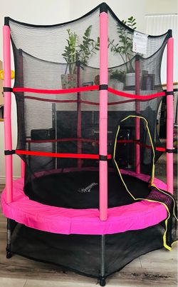 Kids Mini Trampoline with Safety Enclosure Net