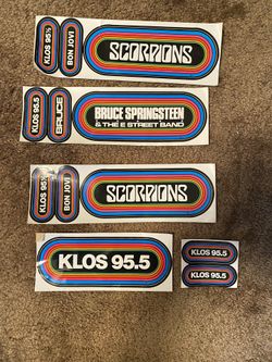 Original KLOS 95.5 Vintage 80's Rainbow Stickers