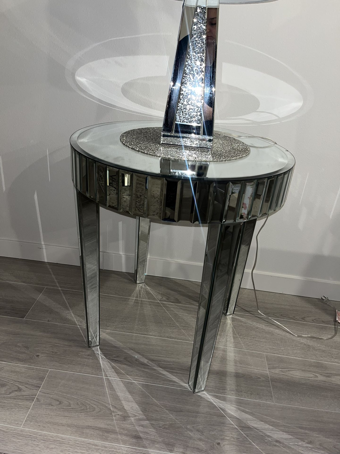 Mirrored End Table
