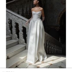 Brand New Custom Satin Corset Wedding Dress