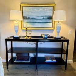 Barclay Butera Black Tiered Console Table Sofa Table Display Table Entry Table 