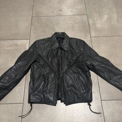 Leather Biker jacket Small mens 