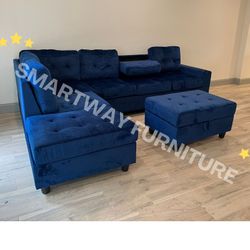 Blue Heights Sectional W Ottoman New Box 📦 