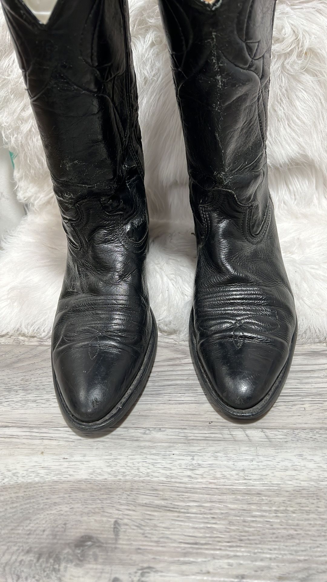 Rare Vintage 70s 80s Dingo Black Urban Cowboy Country Western Boots Mens Sz 10 D