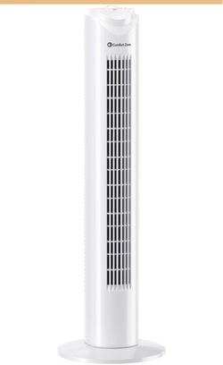 *STYLISH N COOL!* Comfort Zone 32-Inch Oscillating Tower Fan – Ultra-Slim Bladeless Design with 3 Speeds, 90° Wide Oscillation & Built-in Carry Handle
