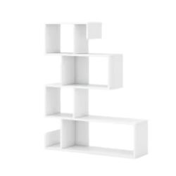 Costway 5 Tier S-shaped Bookshelf W/ Open Cube Storage Rack JV12261WH