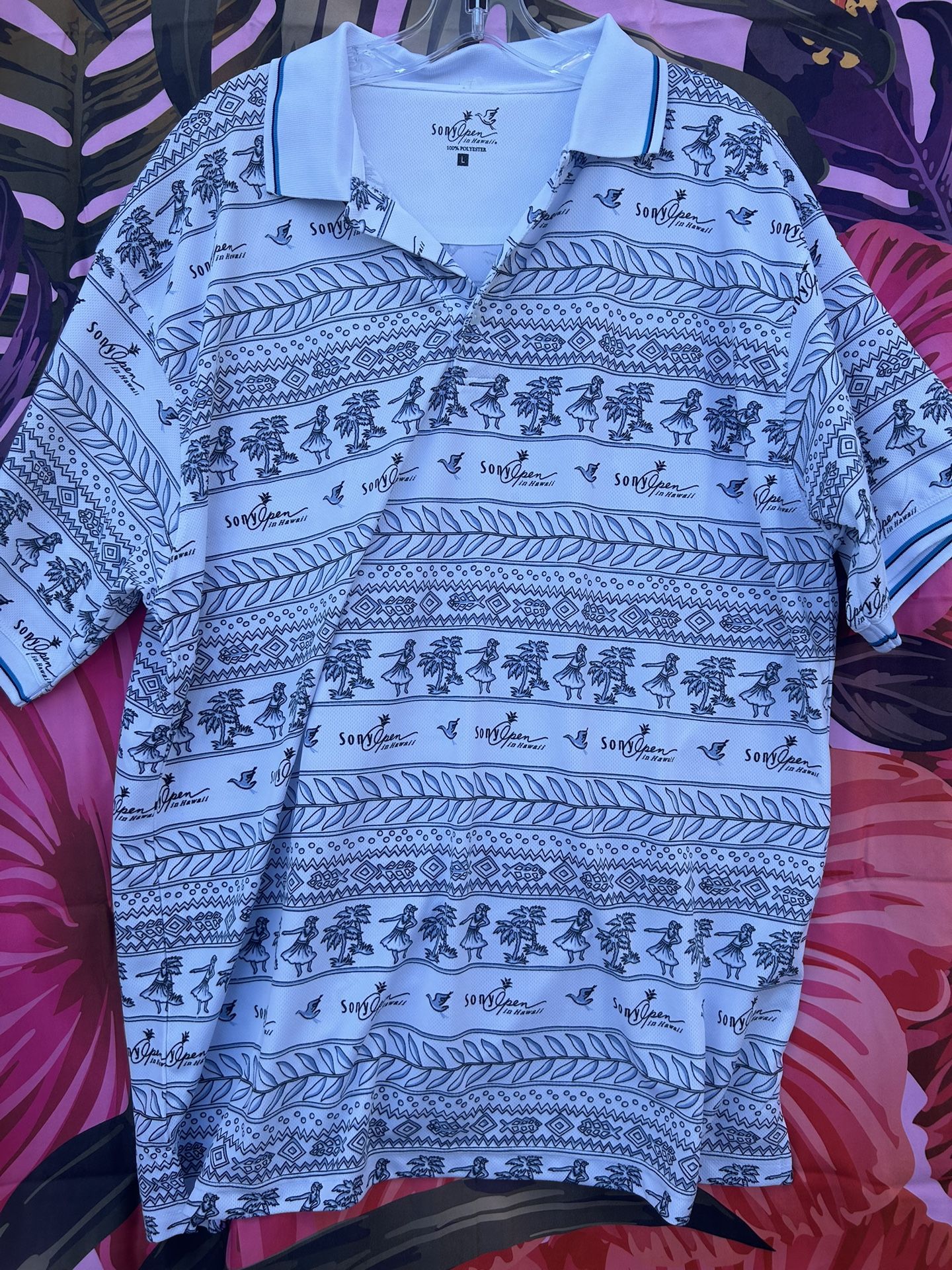 Rare Sony Open Golf Hula Girl Polo Mens Size Large