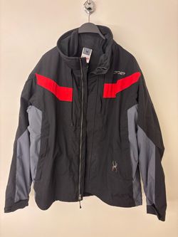 Spyder XSCAP 3-in-1 Ski Jacket Mens XXL 58 Black Red Gray Removable Fleece
