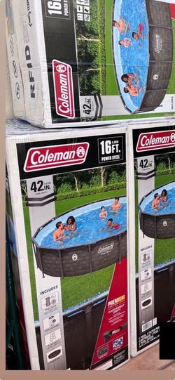 COLMAN 16 FT 42 INCH OUTDOOR POOL $255 EACH VERY RUGGED DURABLE POOL COVER PUMP LADDER INCLUDED GREAT DEAL