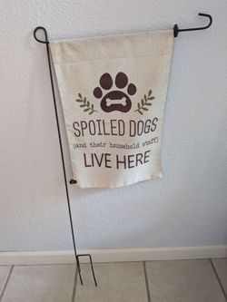🐾 Spoiled Dogs Garden Flag + Metal Stand