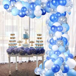 Blue white Balloons (80 pack)